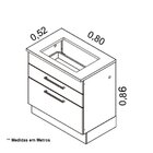 Balcão Cozinha Em Aço 2 Gavetas 80cm Com Tampo Para Cooktop 4