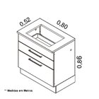 Balcão Cozinha Em Aço 2 Gavetas 80cm Com Tampo Para Cooktop 5