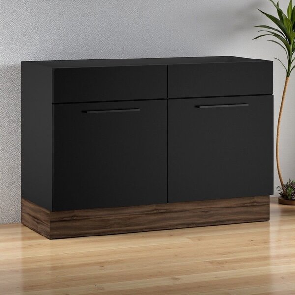 Balcão Cozinha Em Aço 2 Portas 120cm Sem Tampo Rodape Pvc Dob