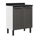 Balcão Cozinha Em Aço 2 Portas 70cm Com Tampo Florença Itatia