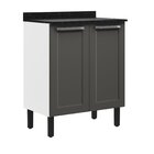 Balcão Cozinha Em Aço 2 Portas 70cm Com Tampo Florença Itatia