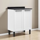 Balcão Cozinha Em Aço 2 Portas 70cm Com Tampo Florença Itatia