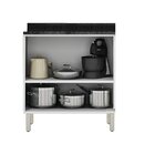 Balcão Cozinha Em Aço 2 Portas 80cm Com Tampo Com Dobradiças