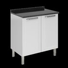 Balcão Cozinha Em Aço 2 Portas 80cm Com Tampo Com Dobradiças