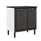 Balcão Cozinha Em Aço 2 Portas 80cm Com Tampo New Premium Ita