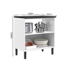 Balcão Cozinha Em Aço 2 Portas 80cm Com Tampo New Premium Ita