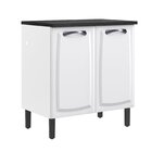 Balcão Cozinha Em Aço 2 Portas 80cm Com Tampo New Premium Ita