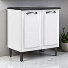 Balcão Cozinha Em Aço 2 Portas 80cm Com Tampo New Premium Ita