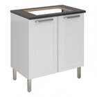 Balcão Cozinha Em Aço 2 Portas 80cm Para Cooktop 4 Bocas Dobr