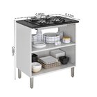 Balcão Cozinha Em Aço 2 Portas 80cm Para Cooktop 4 Bocas Dobr