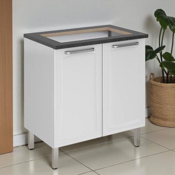 Balcão Cozinha Em Aço 2 Portas 80cm Para Cooktop 4 Bocas Dobr