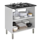 Balcão Cozinha Em Aço 2 Portas 80cm Para Cooktop 5 Bocas Dobr