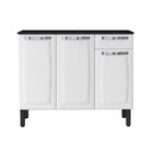 Balcão Cozinha Em Aço 3 Portas 1 Gaveta 105cm Com Tampo Rose