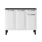 Balcão Cozinha Em Aço 3 Portas 1 Gaveta 105cm Com Tampo Rose