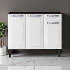 Balcão Cozinha Em Aço 3 Portas 1 Gaveta 105cm Com Tampo Rose