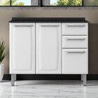 Balcão Cozinha Em Aço 3 Portas 2 Gavetas 105cm Com Tampo Luce