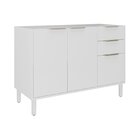 Balcão Cozinha Em Aço 3 Portas 2 Gavetas 120cm Com Dobradiças