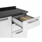 Balcão Cozinha Em Aço 3 Portas 2 Gavetas 120cm Com Tampo Dobr