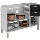 Balcão Cozinha Em Aço 3 Portas 2 Gavetas 120cm Sem Tampo Dobr