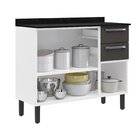 Balcão Cozinha Em Aço 3 Portas E 2 Gavetas 105cm Com Tampo Fl