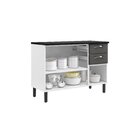 Balcão Cozinha Em Aço 3 Portas E 2 Gavetas 120cm Com Tampo Ne