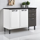 Balcão Cozinha Em Aço 3 Portas E 2 Gavetas 120cm Com Tampo Ne