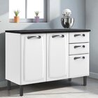 Balcão Cozinha Em Aço 3 Portas E 2 Gavetas 120cm Com Tampo Ne