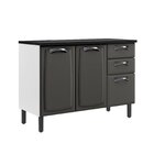 Balcão Cozinha Em Aço 3 Portas E 2 Gavetas 120cm Com Tampo Ne