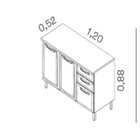 Balcão Cozinha Em Aço 3 Portas E 2 Gavetas 120cm Com Tampo Ne