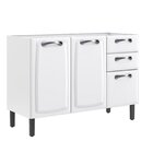 Balcão Cozinha Em Aço 3 Portas E 2 Gavetas 120cm Sem Tampo Ne