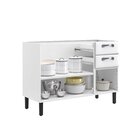 Balcão Cozinha Em Aço 3 Portas E 2 Gavetas 120cm Sem Tampo Ne