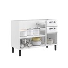 Balcão Cozinha Em Aço 3 Portas E 2 Gavetas 120cm Sem Tampo Ne