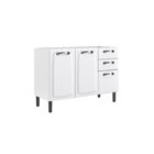 Balcão Cozinha Em Aço 3 Portas E 2 Gavetas 120cm Sem Tampo Ne