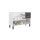 Balcão Cozinha Em Aço 3 Portas E 2 Gavetas 120cm Sem Tampo Ne