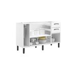 Balcão Cozinha Em Aço 3 Portas E 2 Gavetas 140cm Com Nicho To