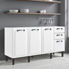 Balcão Cozinha Em Aço 4 Portas 2 Gavetas 160cm Sem Tampo New