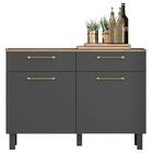 Balcão Cozinha Filadélfia Chumbo Amêndoa