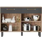 Balcão Cozinha Filadélfia Chumbo Amêndoa