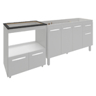 Balcão Cozinha Gabinete De Pia 140 Cm Camila E Balcão Evelyn