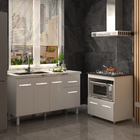 Balcão Cozinha Gabinete De Pia 140 Cm Camila E Balcão Evelyn