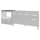 Balcão Cozinha Gabinete De Pia 140 Cm Camila E Balcão Evelyn