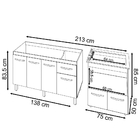 Balcão Cozinha Gabinete De Pia 140 Cm Camila E Balcão Evelyn