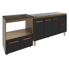 Balcão Cozinha Gabinete De Pia 140 Cm Camila E Balcão Evelyn