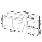 Balcão Cozinha Gabinete De Pia 140 Cm Camila E Balcão Evelyn