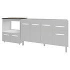 Balcão Cozinha Gabinete De Pia 140 Cm Camila E Balcão Evelyn