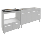 Balcão Cozinha Gabinete De Pia 140 Cm Camila E Balcão Evelyn