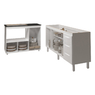 Balcão Cozinha Gabinete De Pia 160 Cm Estela E Balcão Para Fo