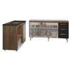 Balcão Cozinha Gabinete De Pia 160 Cm Estela E Balcão Para Fo