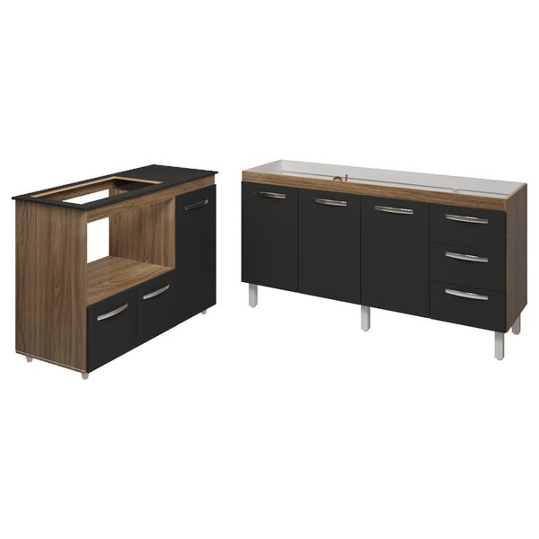 Balcão Cozinha Gabinete De Pia 160 Cm Estela E Balcão Para Fo