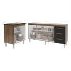 Balcão Cozinha Gabinete Para Pia 138 Cm Carine E Balcão Fran